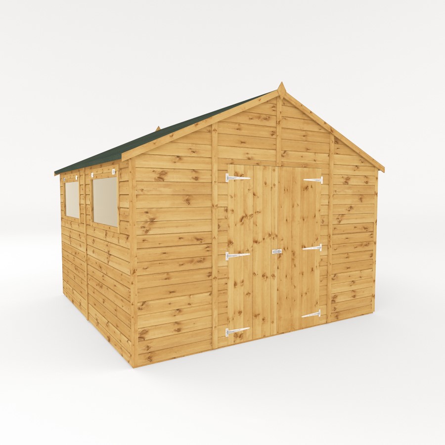 10 x 10ft Wooden Shiplap Apex Shed - Mercia
