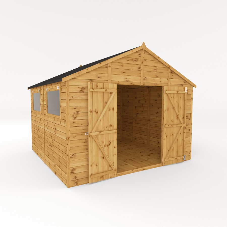 10 x 10ft Wooden Shiplap Apex Shed - Mercia