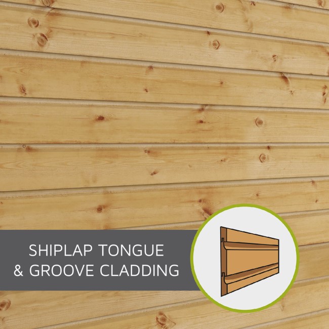 Mercia 7 x 5ft Wooden Shiplap Apex Shed