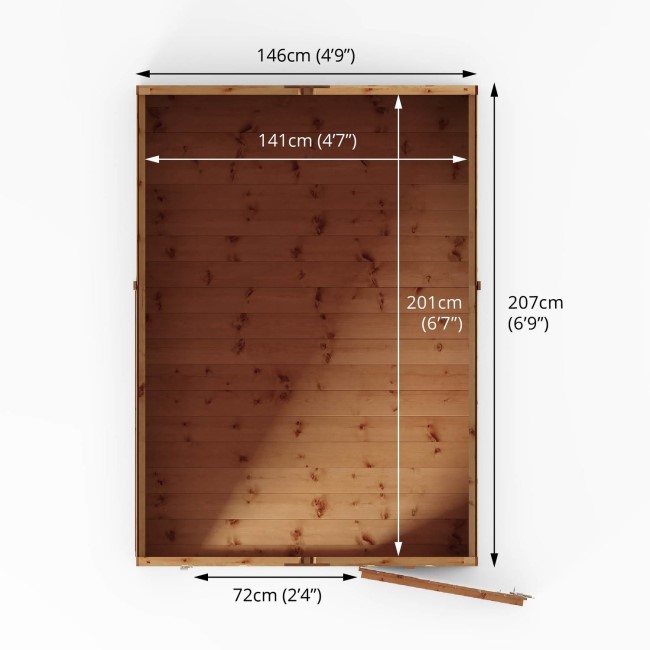 Mercia 7 x 5ft Wooden Shiplap Apex Shed