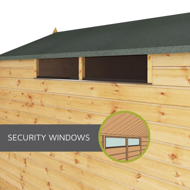 Mercia 8 x 6ft Wooden Shiplap Security Apex Shed