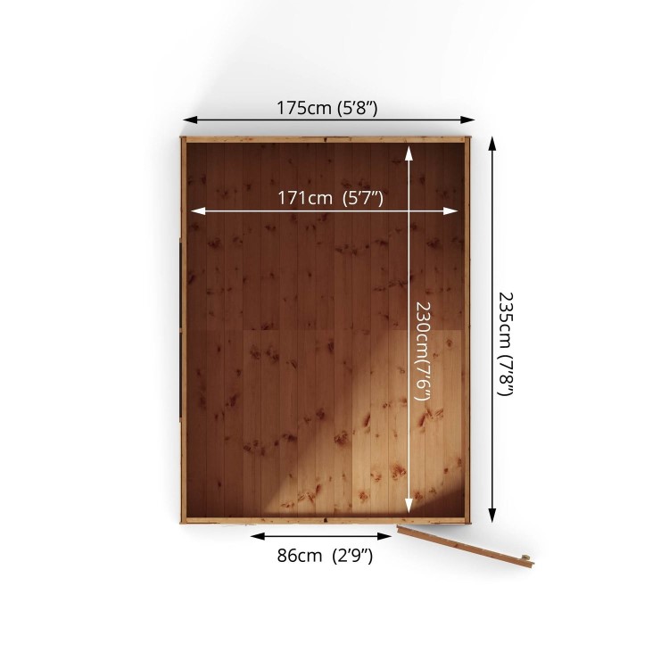 Mercia 8 x 6ft Wooden Shiplap Security Apex Shed