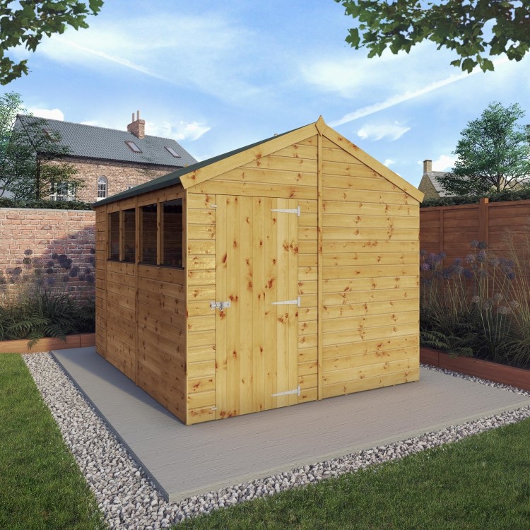 Mercia 10 x 8ft Wooden Shiplap Reverse Apex Shed