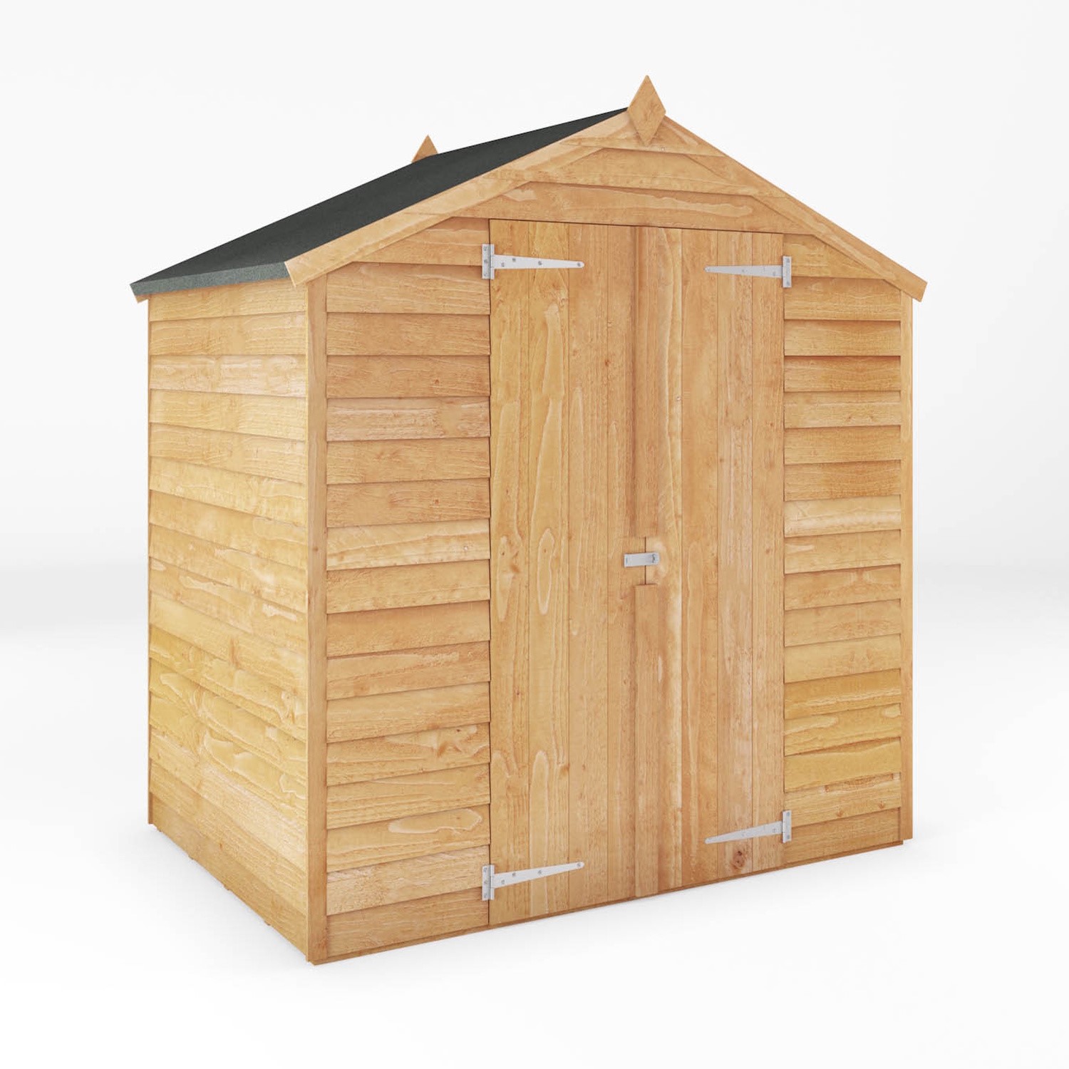 Windowless Ed's Mercia 4 x 6ft Wooden Overlap Apex Double Door Windowless Shed ...