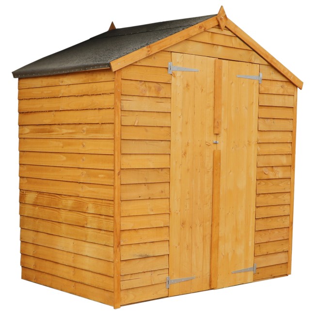 Mercia 4 x 6ft Wooden Overlap Apex Double Door Windowless Shed 