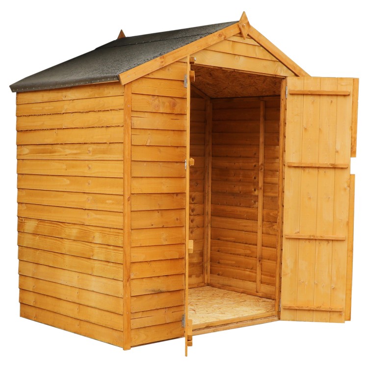 Mercia 4 x 6ft Wooden Overlap Apex Double Door Windowless Shed 