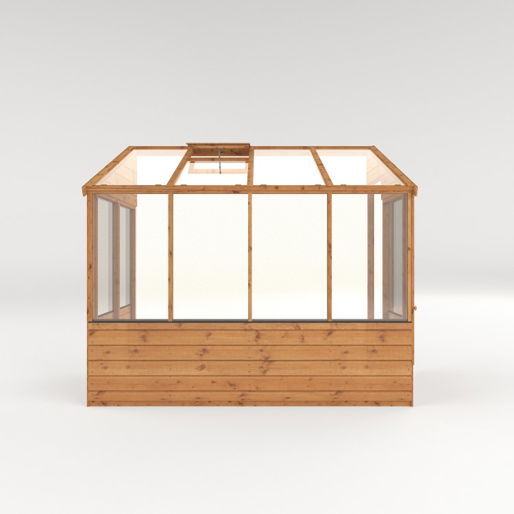 8 x 4ft Wooden Traditional Lean Too Greenhouse - Mercia 