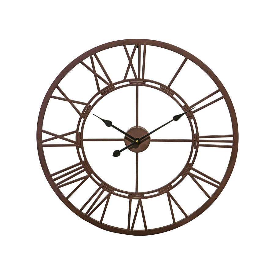 Large Brown Skeleton Outdoor Wall Clock - Vistini 