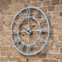 Large Grey Skeleton Outdoor Wall Clock - Vistini 