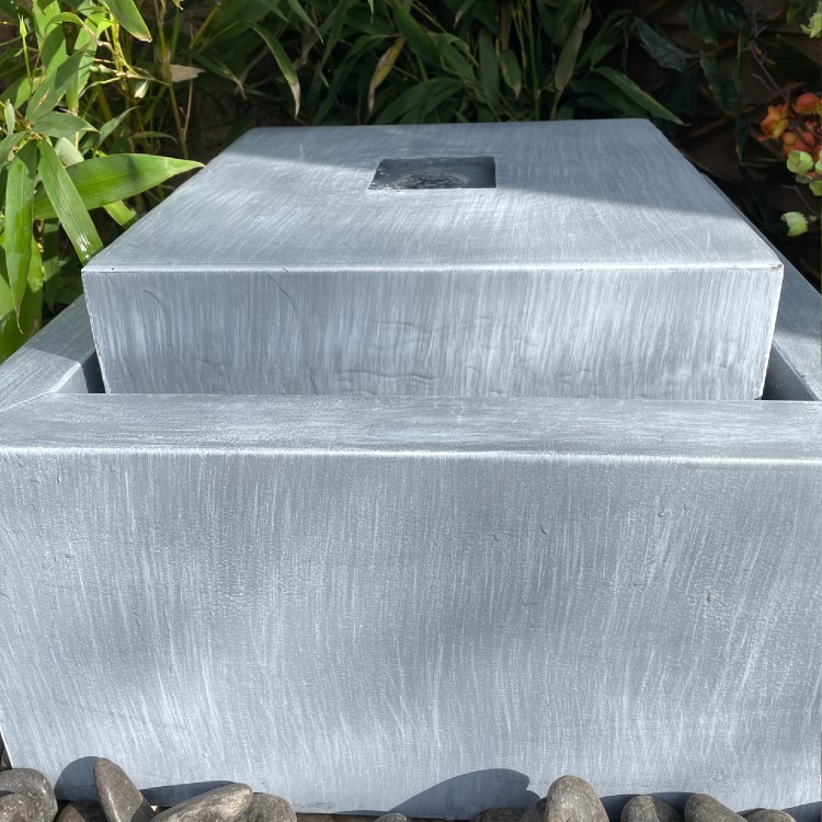 Zinc Cube Water Feature - Tranquillity