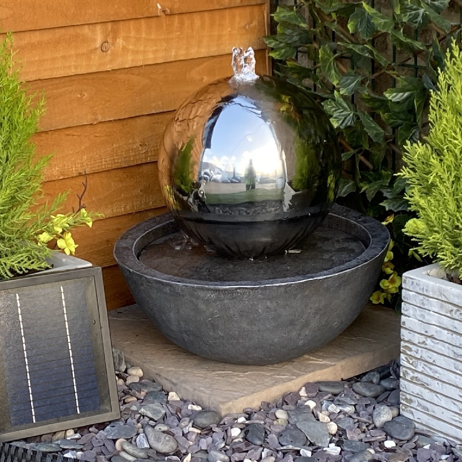 Sphere & Resin Base Water Feature Tranquility Furniture123
