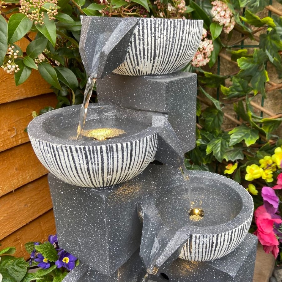 Resin 4 Bowl Solar Water Feature - Tranquillity