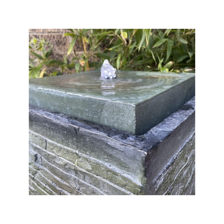 Resin Cube Solar Water Feature - Tranquillity