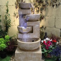 Resin 4 Bowls Solar Water Feature - Tranquillity