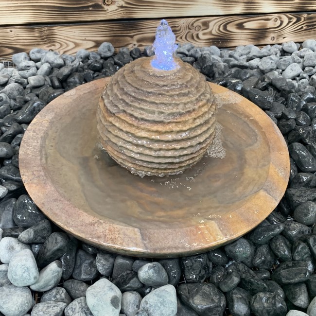 Stone Bowl Solar Water Feature - Tranquillity