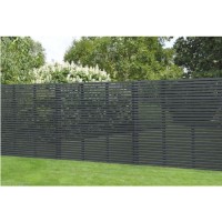 Forest 6 x 6ft Grey Painted Slatted Fence Panel - Pack of 3