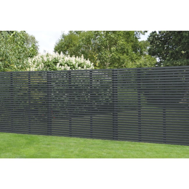 Forest 6 x 6ft Grey Painted Slatted Fence Panel - Pack of 3