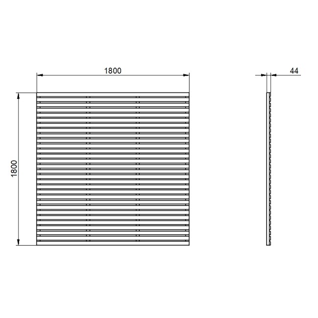 Forest 6 x 6ft Grey Painted Slatted Fence Panel - Pack of 3