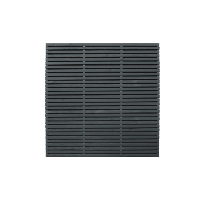 Forest 6 x 6ft Grey Double Slatted Wood Fence Panel - Pack of 4