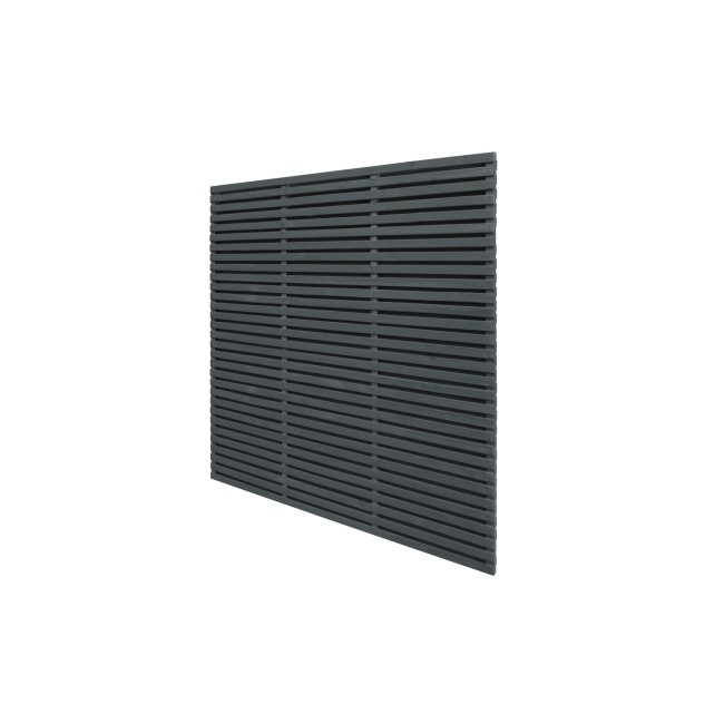 Forest 6 x 6ft Grey Double Slatted Wood Fence Panel - Pack of 4