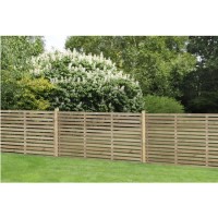 Forest Pressure Treated Contemporary Slatted Fence Panel 6 x 3ft - Pack of 5