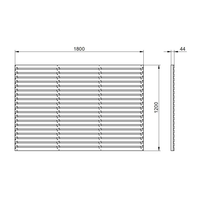 Forest Pressure Treated Contemporary Slatted Fence Panel 6 x 4 ft - Pack of 4