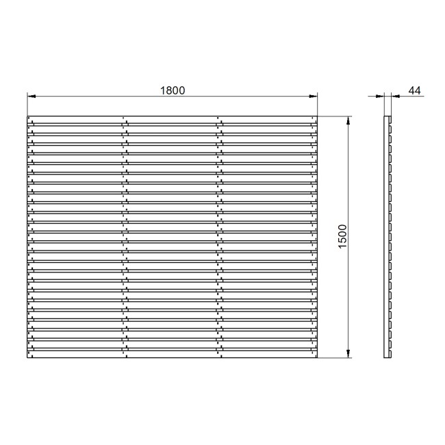 Forest Pressure Treated Contemporary Slatted Fence Panel 6 x 5 ft - Pack of 4