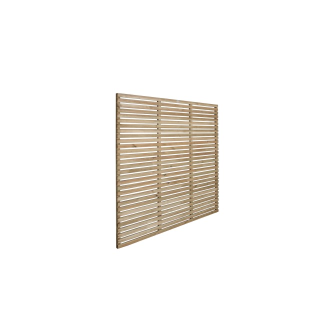 Forest Pressure Treated Contemporary Slatted Fence Panel 6 x 6 ft - Pack of 3