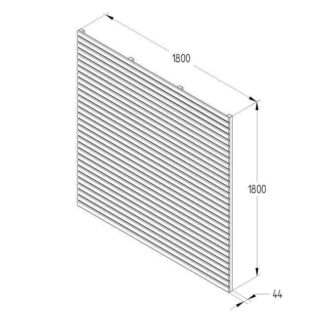 Forest Pressure Treated Contemporary Slatted Fence Panel 6 x 6 ft - Pack of 3