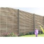 Forest Pressure Treated Contemporary Double Slatted Fence Panel 6 x 6 ft - Pack of 4