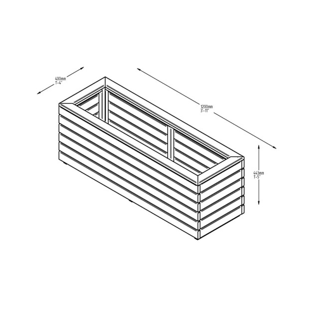 Forest Wood Linear Long Planter