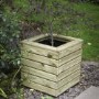 Garden Wood Linear Square Planter - Forest 