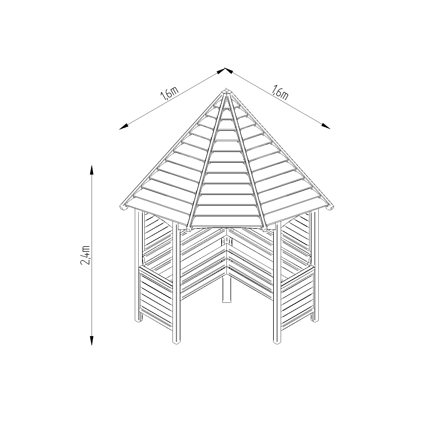 Forest Garden Venetian Corner Arbour - Furniture123