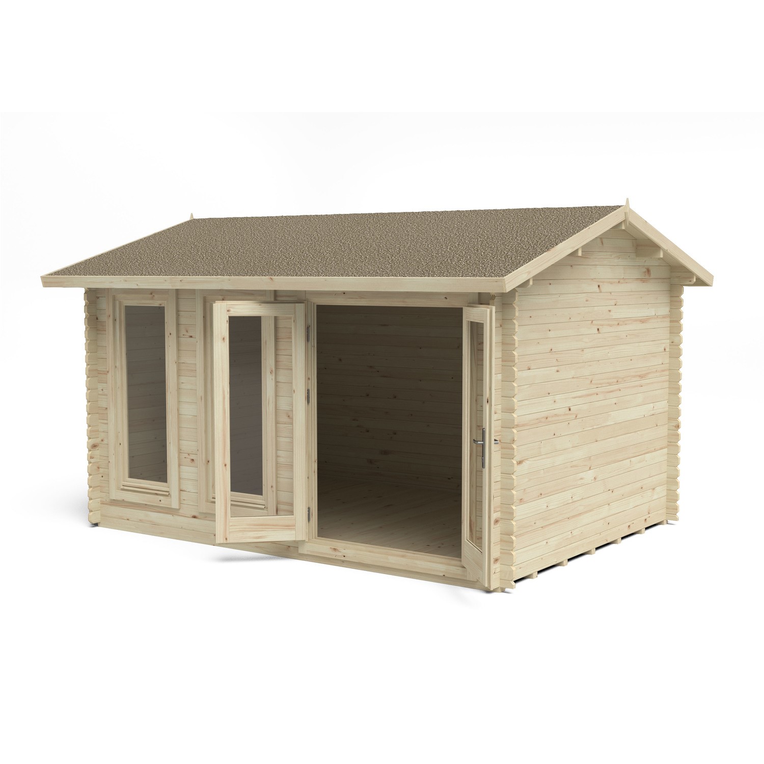 Forest Chiltern Apex Single Glazed Wood Log Cabin 4 x 3m - Furniture123