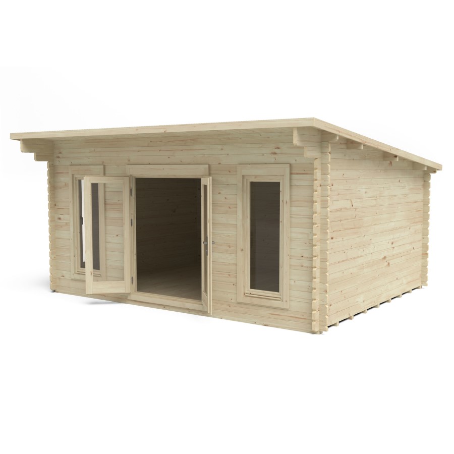 Forest Garden Mendip Double Glazed Pent Log Cabin 5 x 4m Installed