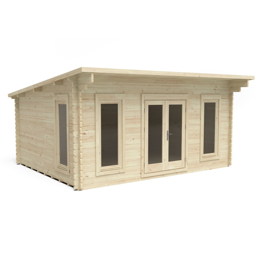 Forest Garden Mendip Double Glazed Pent Log Cabin 5 x 4m Installed