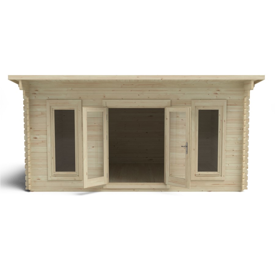 Forest Garden Mendip Double Glazed Pent Log Cabin 5 x 4m Installed