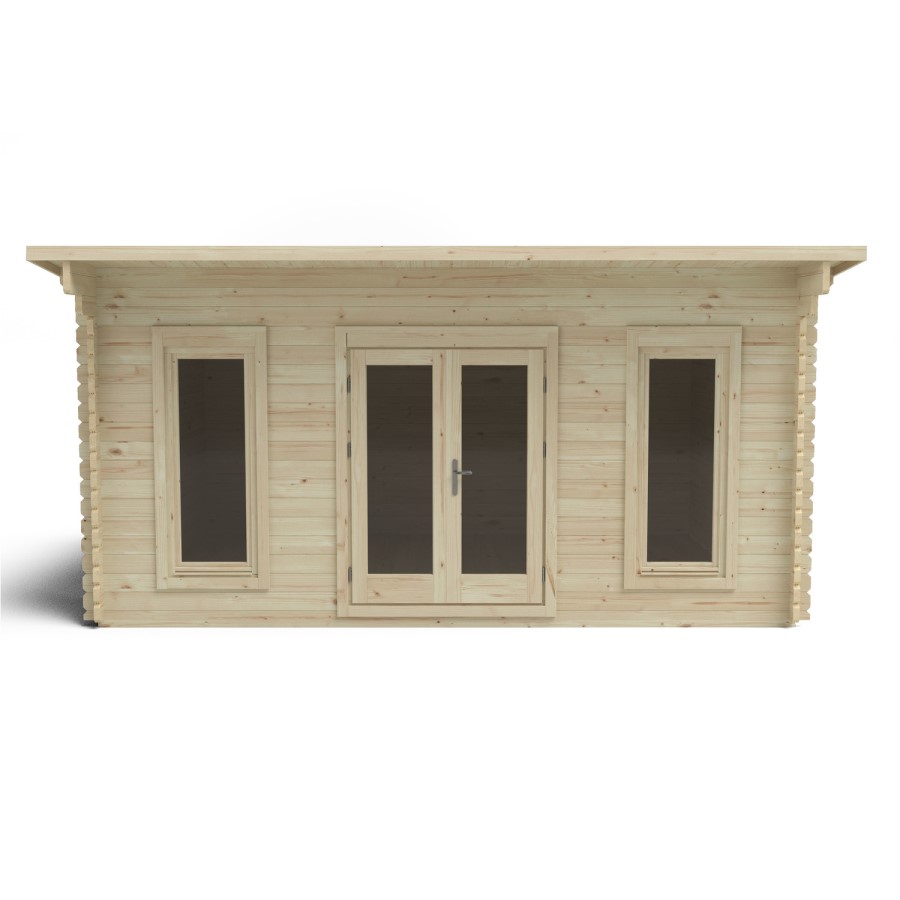Forest Garden Mendip Double Glazed Pent Log Cabin 5 x 4m Installed