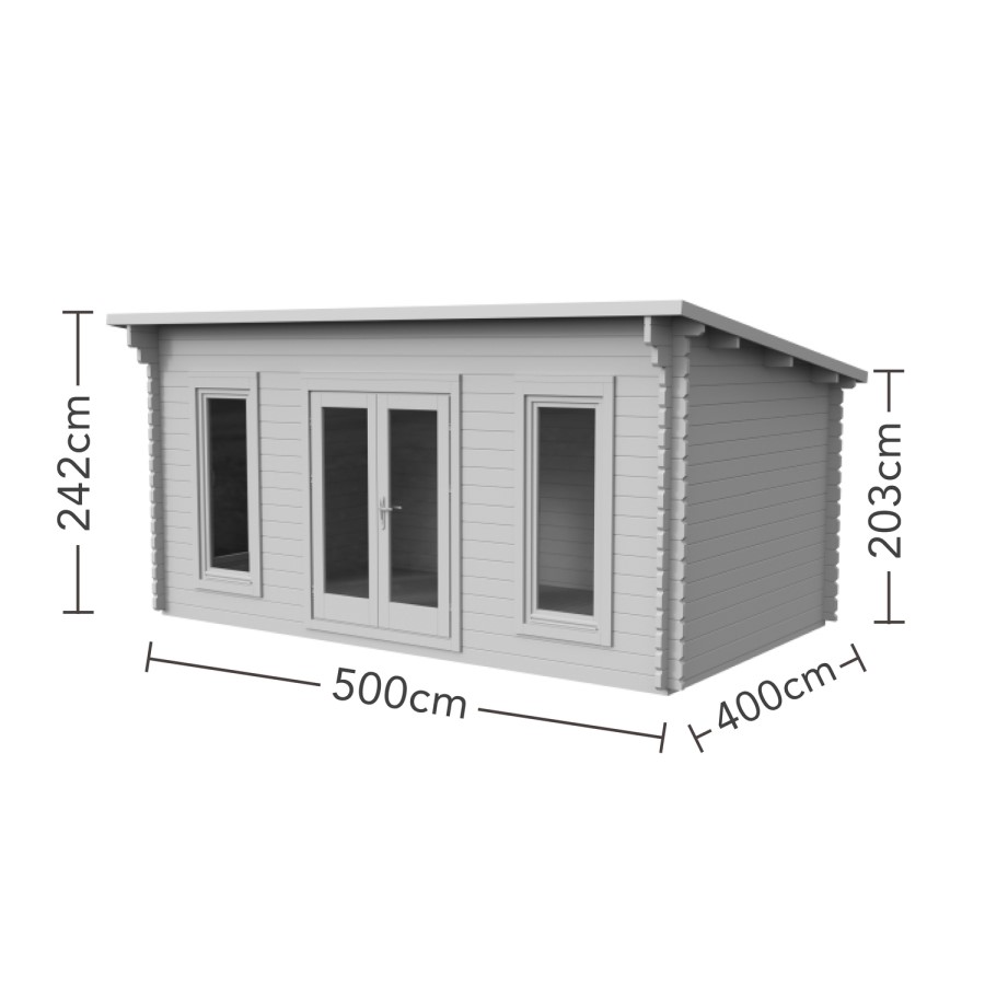 Forest Garden Mendip Double Glazed Pent Log Cabin 5 x 4m Installed