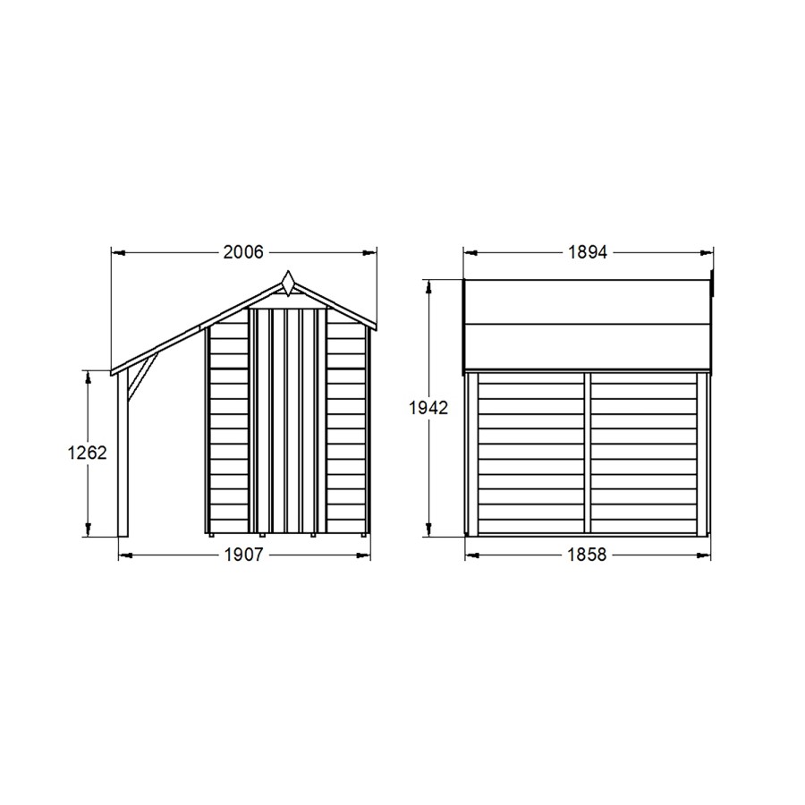 Forest Lean To Pressure Treated Kit for 6 x 4ft Sheds