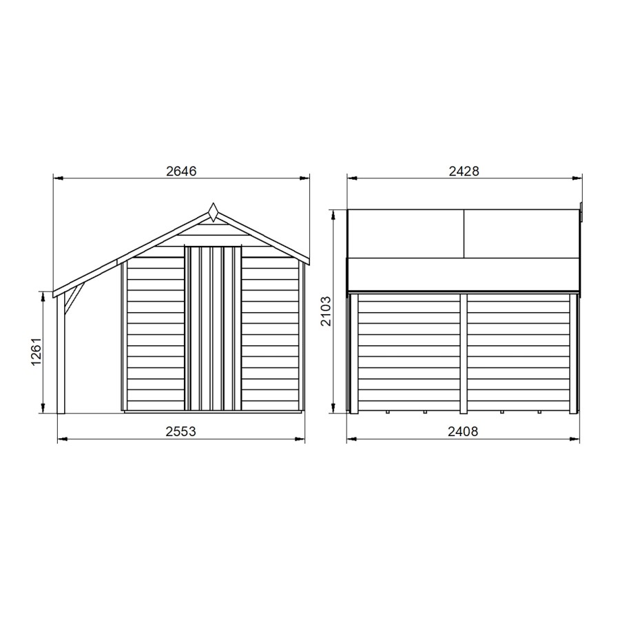 Forest Lean To Pressure Treated Kit for 8 x 6ft Sheds