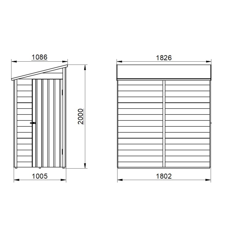 Wooden Garden Shed 6 x 3ft - Forest