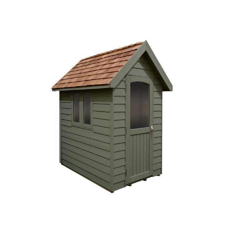 6 x 4ft Forest Retreat Moss Green Painted Shed