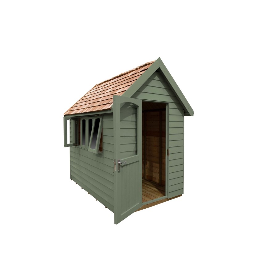 8 x 5ft Forest Retreat Moss Green Painted Shed