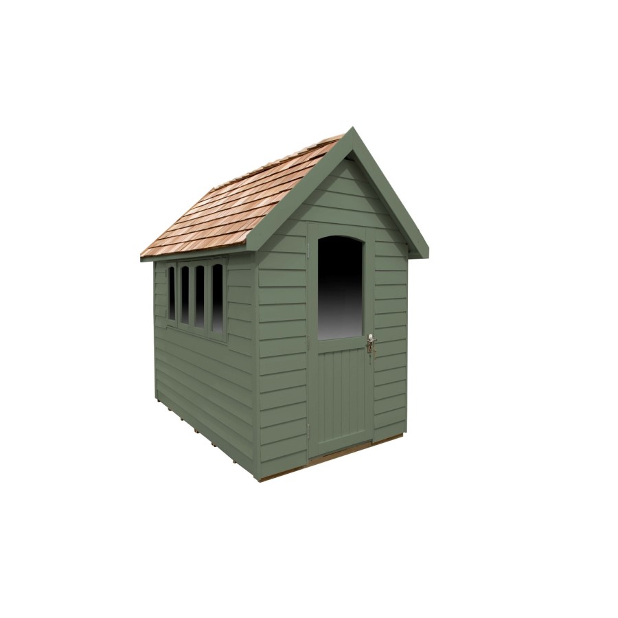 8 x 5ft Forest Retreat Moss Green Painted Shed
