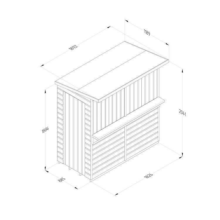 Forest 6 x 3ft Shiplap Pent Garden Bar