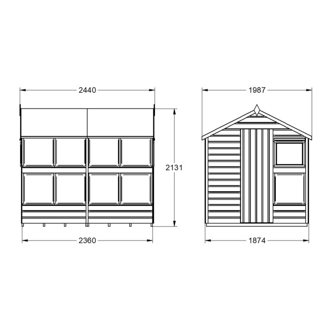 Forest Apex Shiplap Potting Shed 8 x 6ft