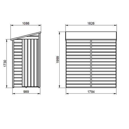 Forest Shiplap Dip Treated Pent Shed 6 x 3ft