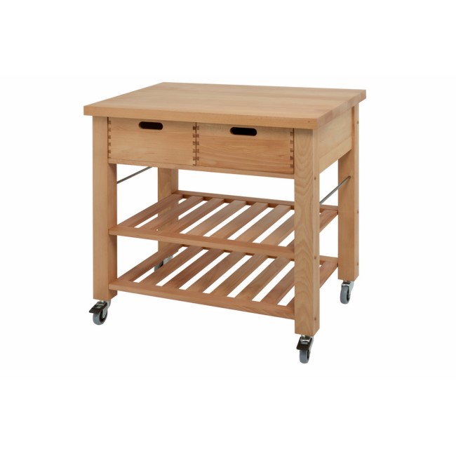 Wooden Kitchen Storage Trolley on Wheels - Lambourn