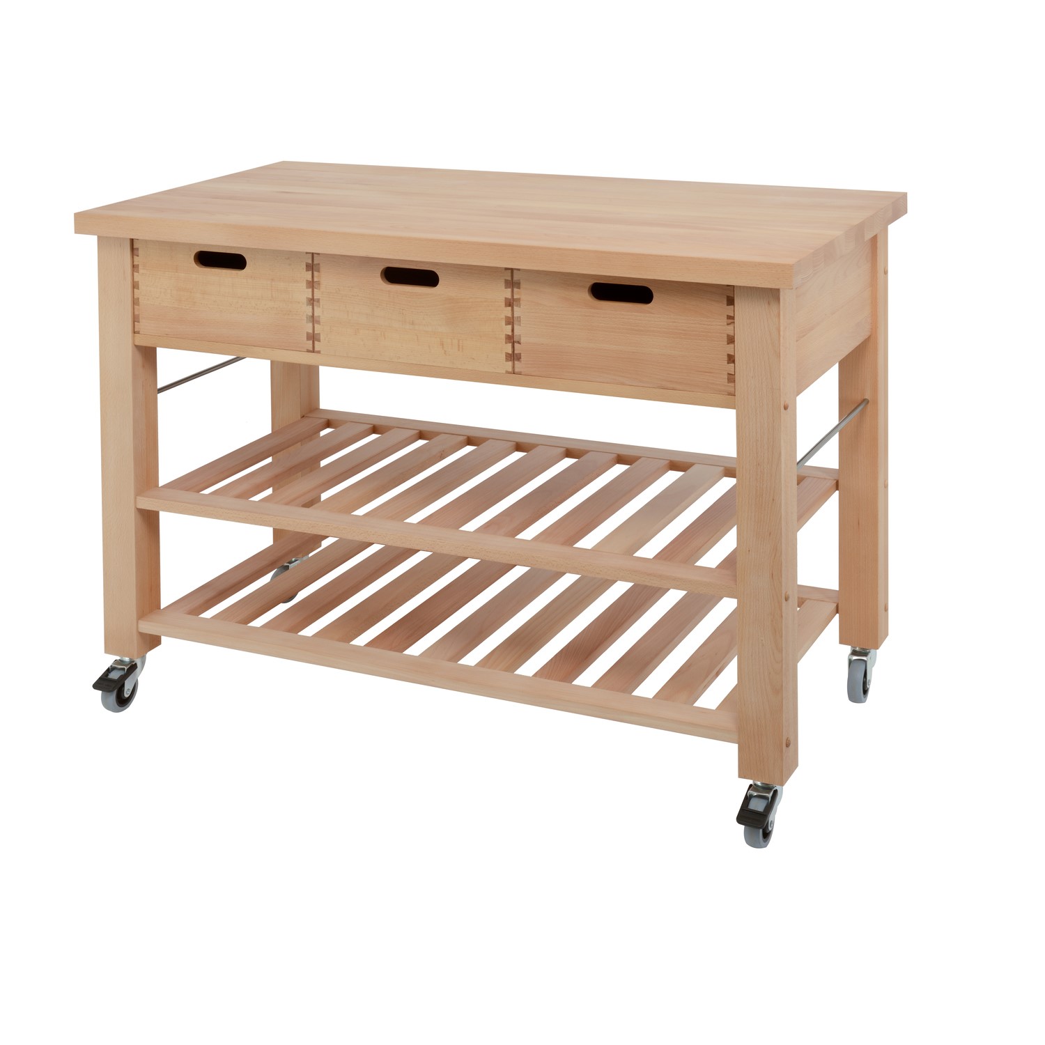Wooden Kitchen Storage Trolley Lambourn Furniture123